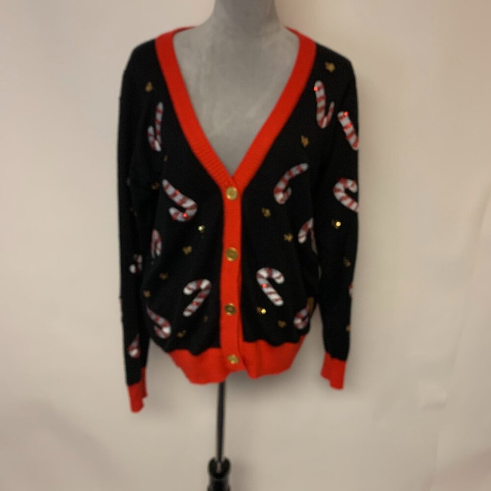 Festive Black and Red Women's Sweater